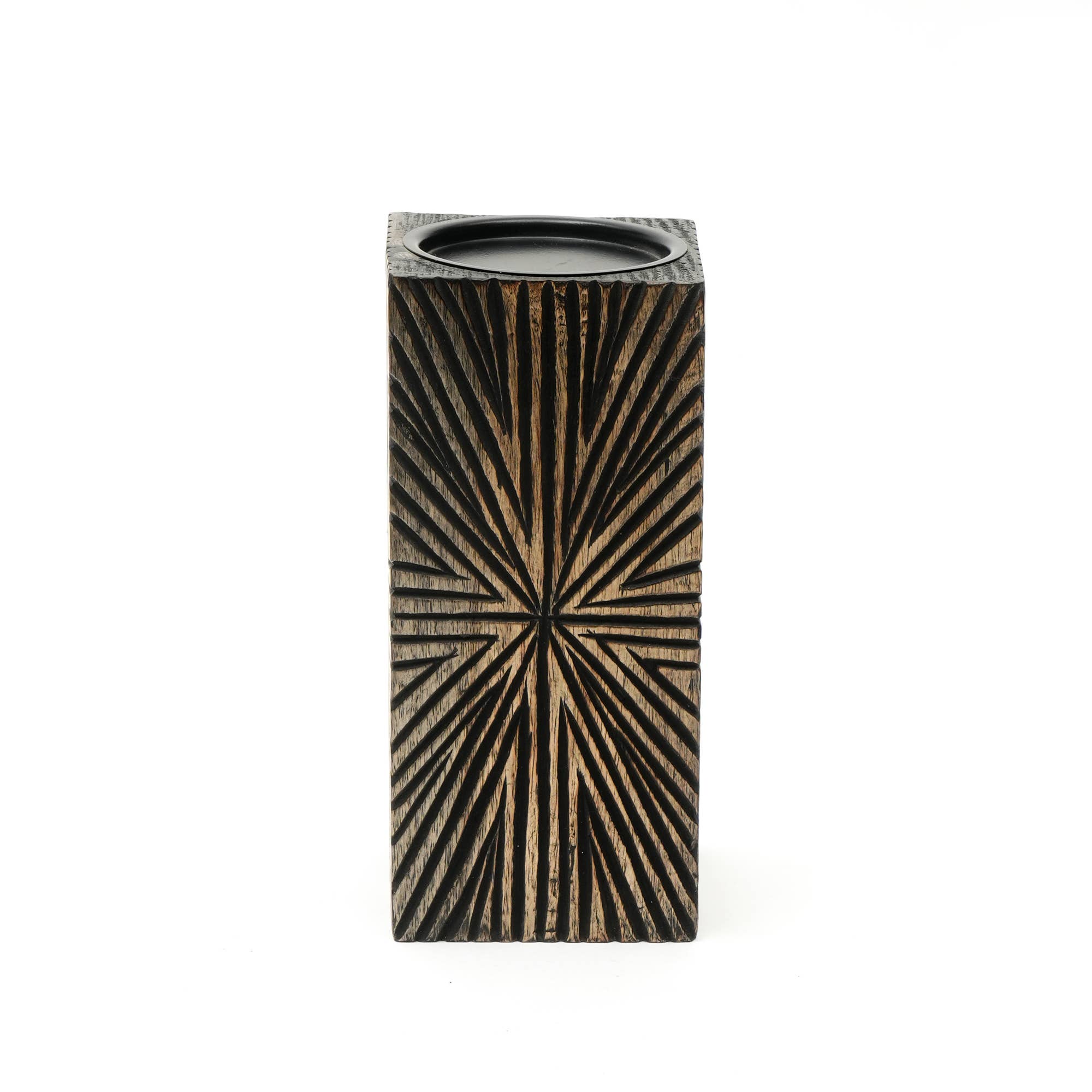 Decorative Wooden Centerpiece Candle Holder - 4x8.5" - HER Home Design Boutique